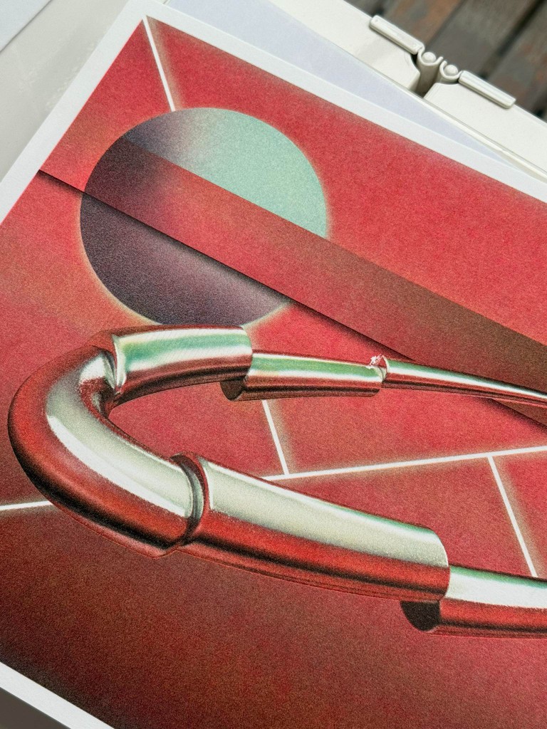 Close view of the red chrome loop