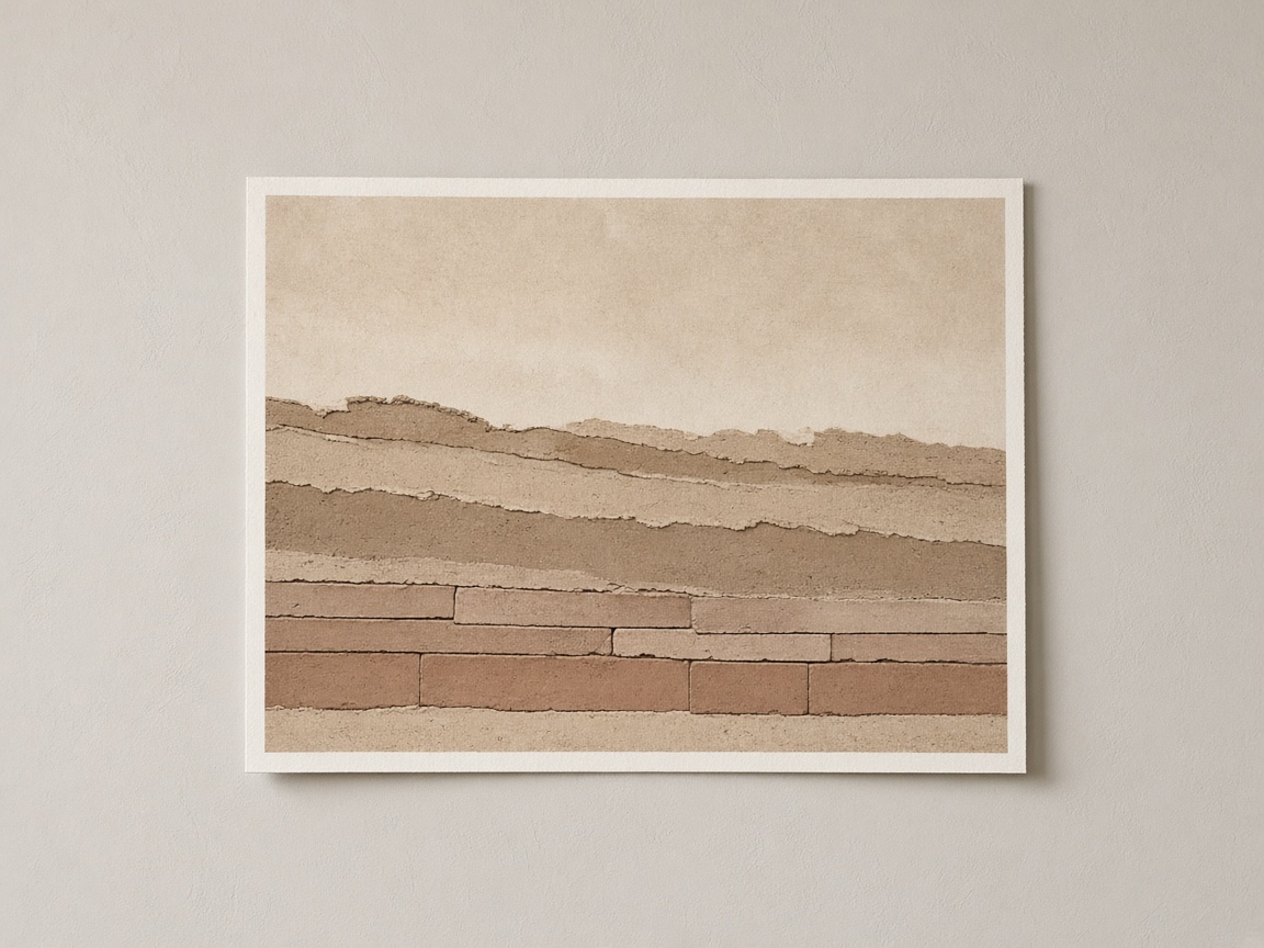 A poster pinned on a plaster wall