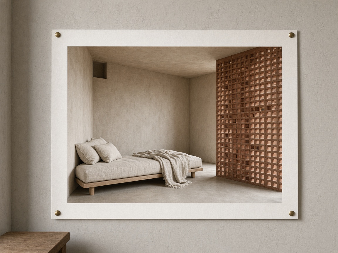 A room study pinned on the wall
