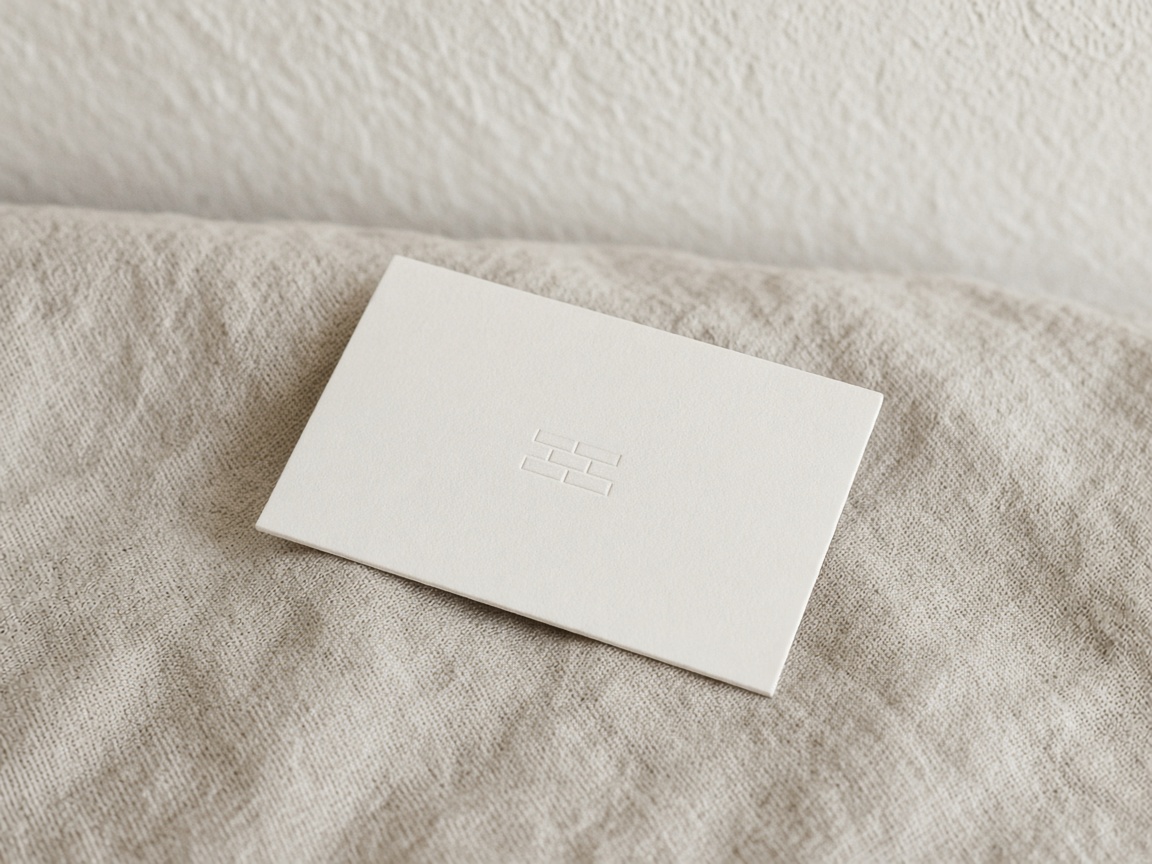 A cotton card on linen