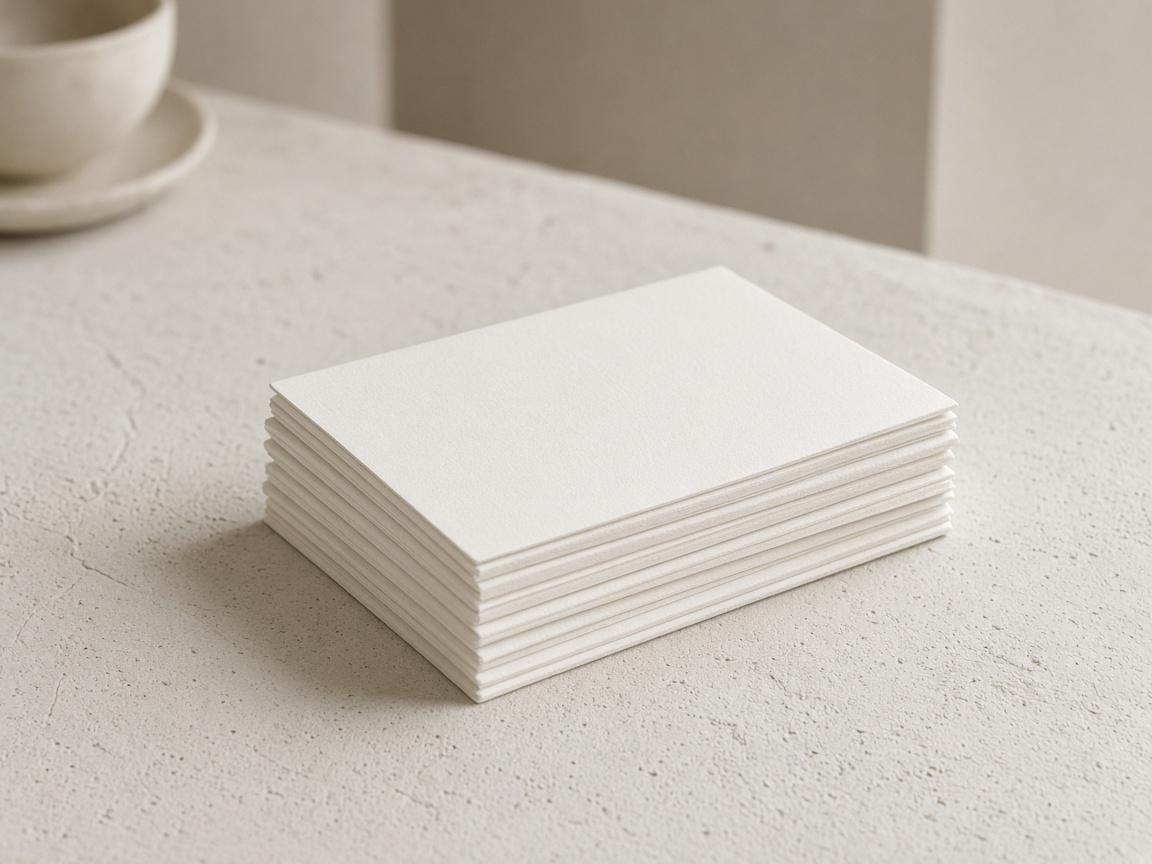 A short stack of thick cards