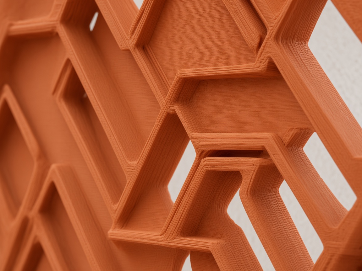 Close view of FDM filament layers