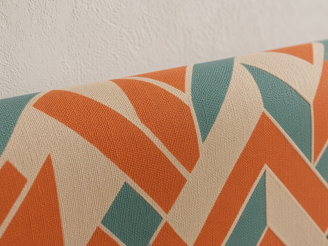 Close view of printed roll cloth
